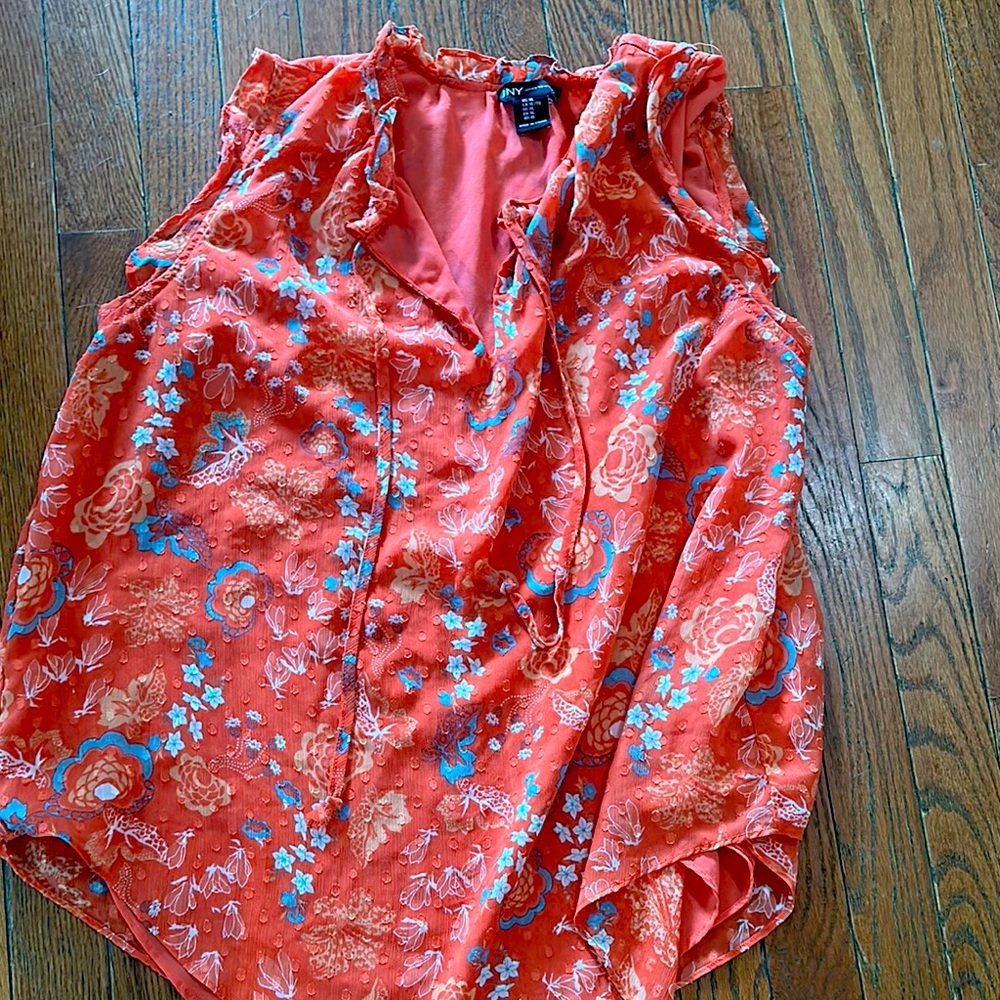 Jones New York Coral Floral Blouse